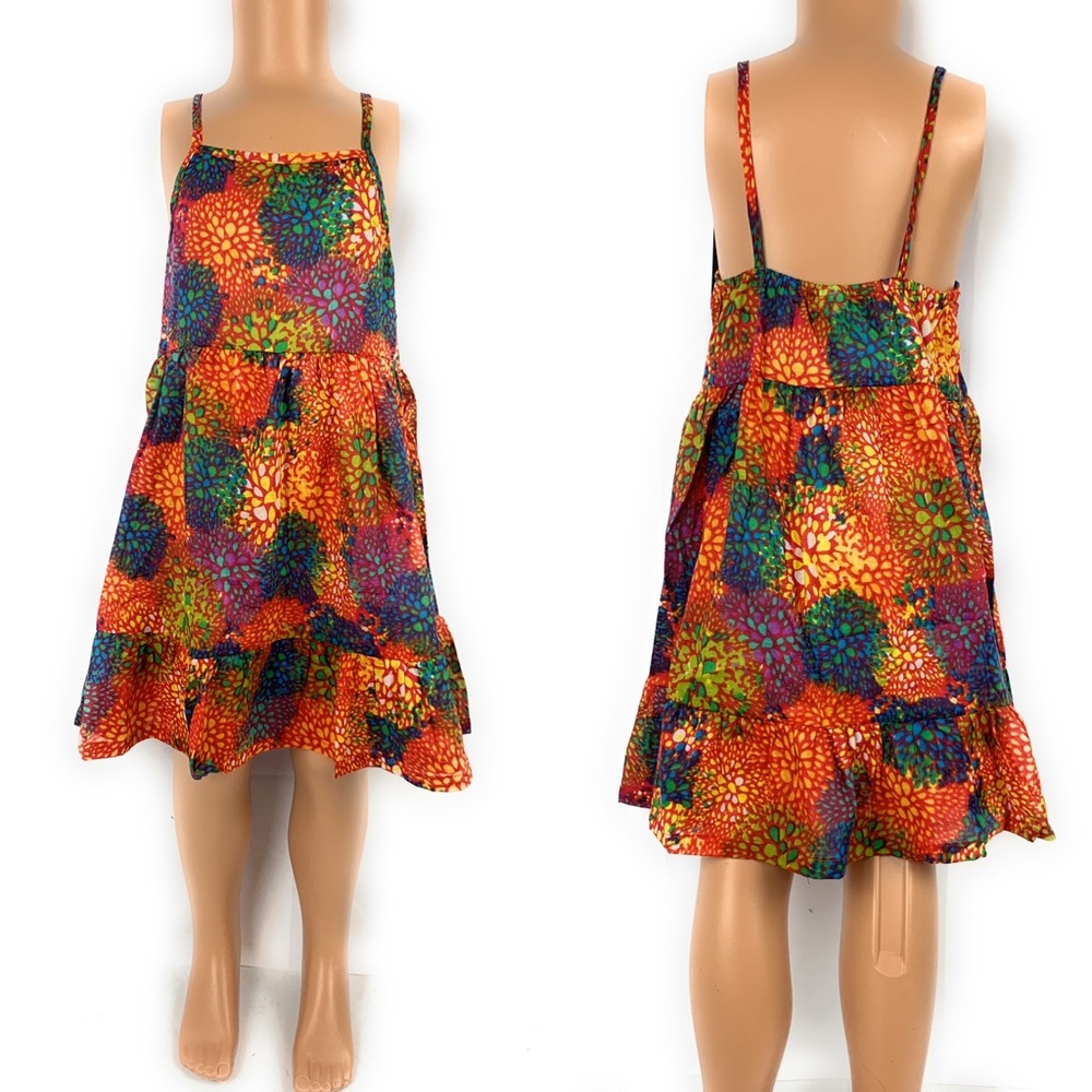 Printed cotton sun dress